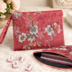 Velvet Embroidered Mahjong Pouch