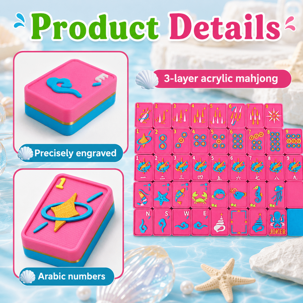 Ocean Planet Floating American Mahjong Set – 160 Pieces