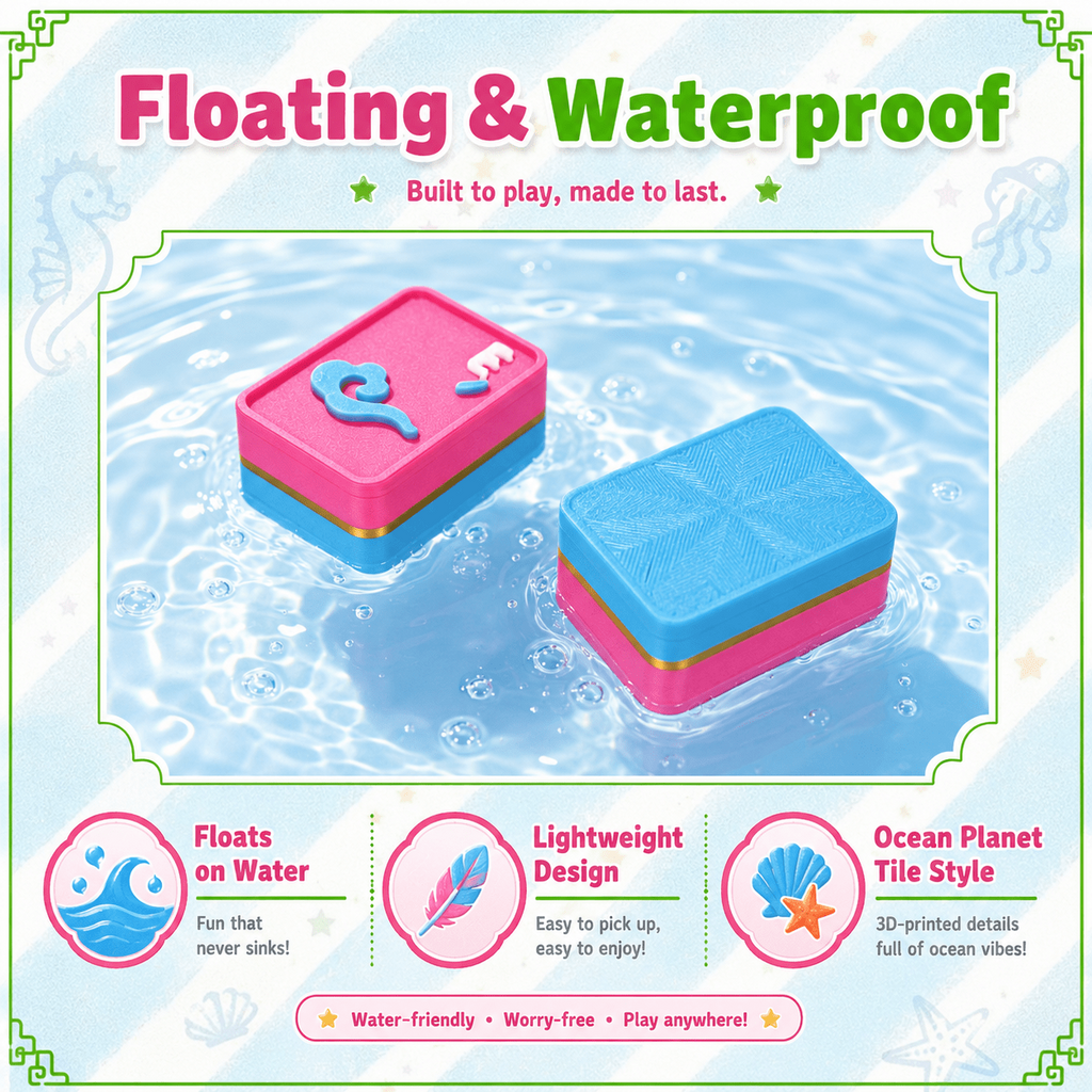 Ocean Planet Floating American Mahjong Set – 160 Pieces