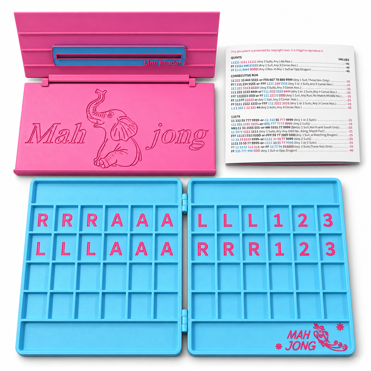 American Mahjong Folding Solo Practice Board – Bird Design
