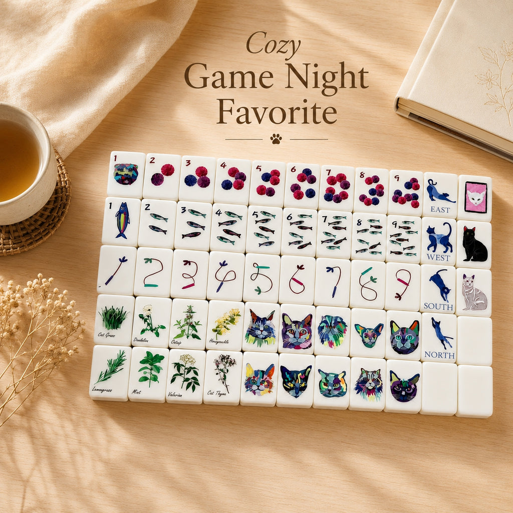 Artist-Designed American Mahjong Set - Inspied by rescue cat