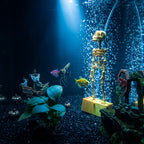 Gold Dancing Skeleton Aquarium Bubbler Air Stone Fish Tank Halloween Ornament