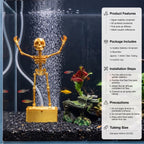 Gold Dancing Skeleton Aquarium Bubbler Air Stone Fish Tank Halloween Ornament
