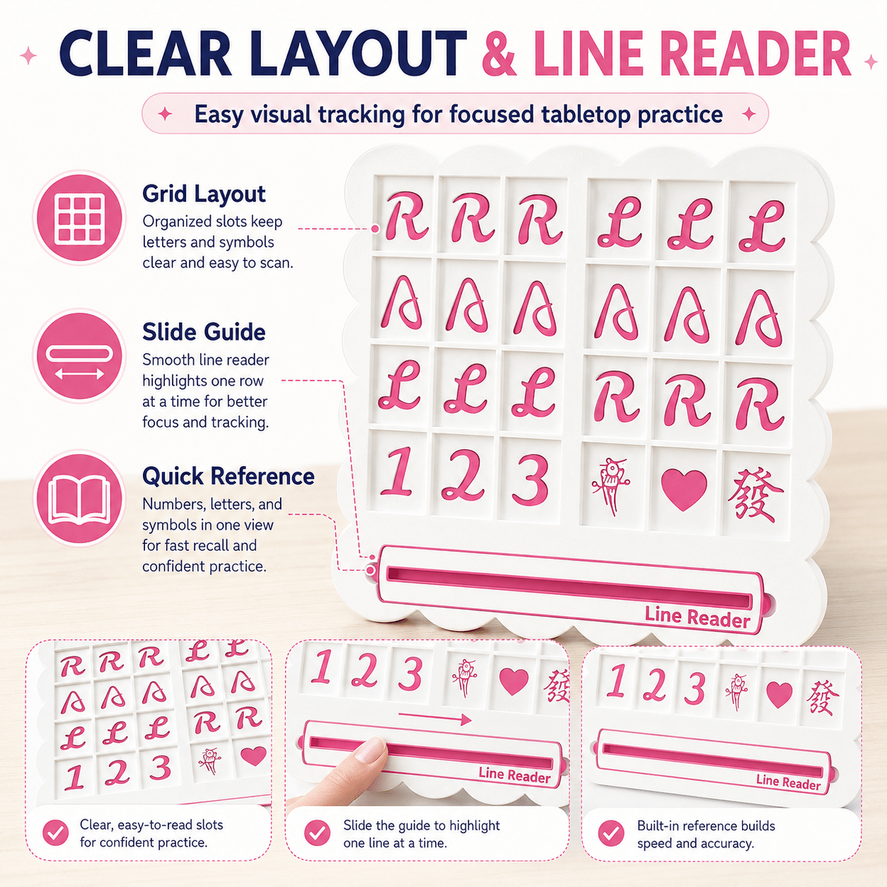American Mahjong Practice Board with Line Reader | Solo Trainer