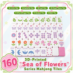 Sea of Flowers Floating American Mahjong Set – 3D Printed Floral Pool Mahjong Tiles for Summer Game Night