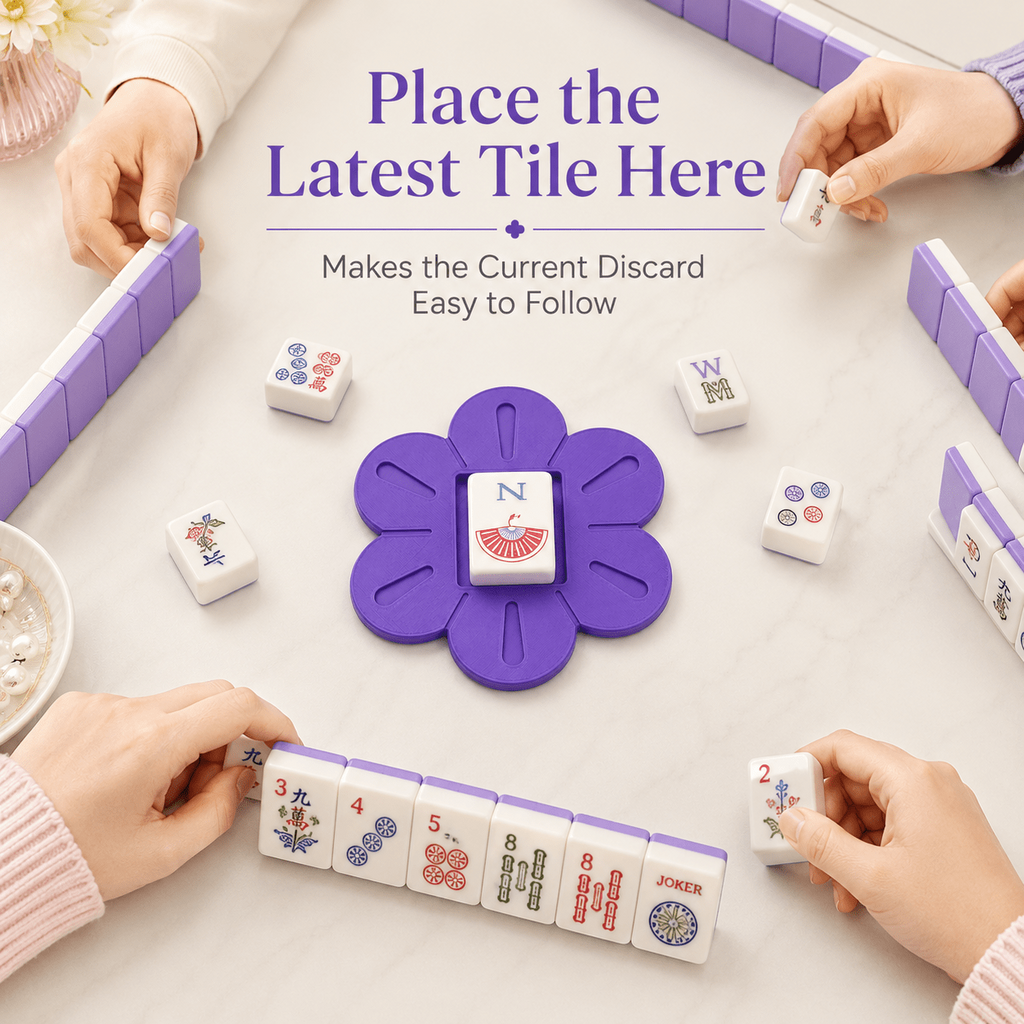 Floral American Mahjong Current Discard Tile Holder – Pink or Purple