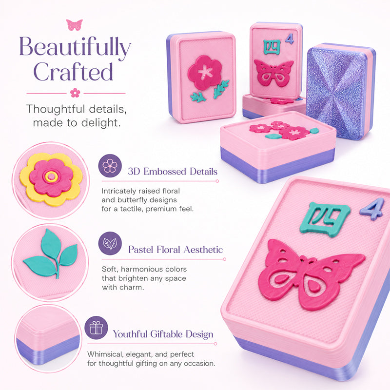 Floral Butterfly Floating Mahjong – Opus Mahjong floating American mahjong set