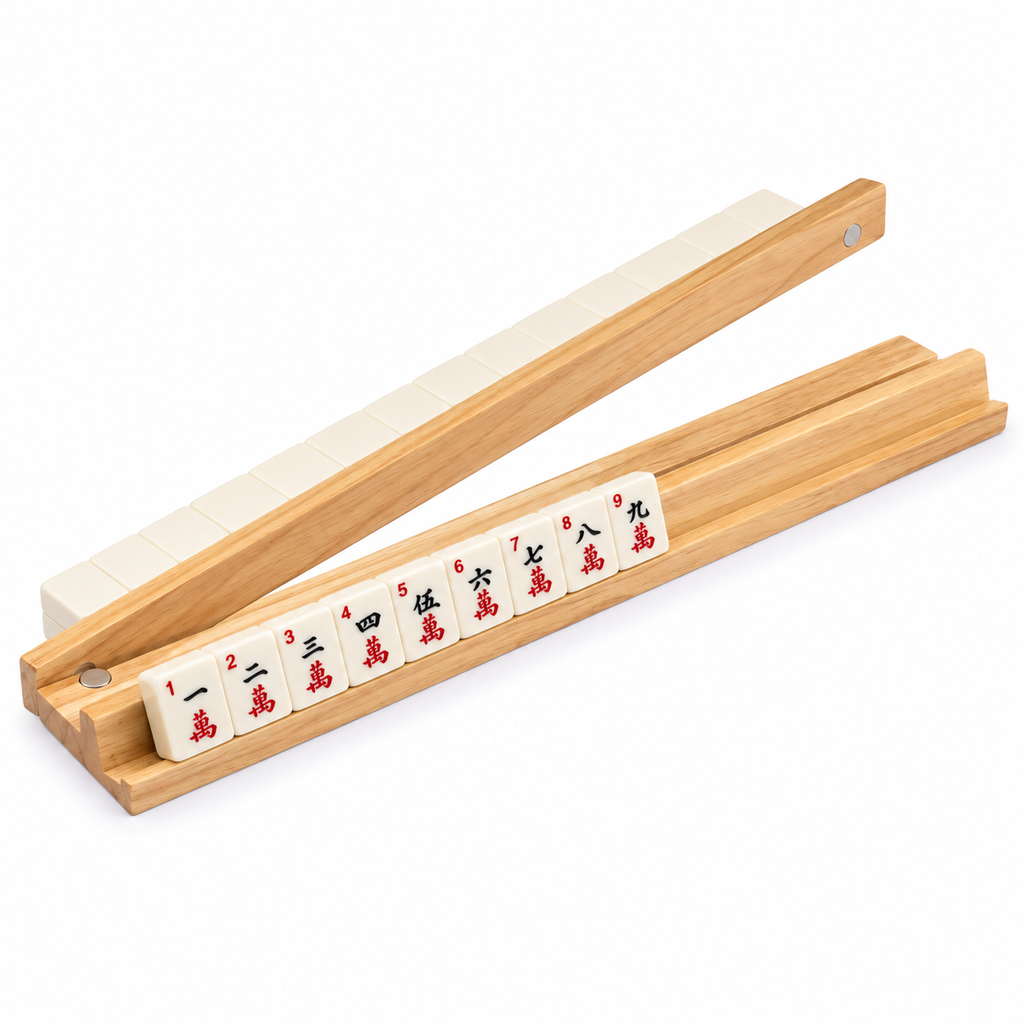 Opus Wooden Mahjong Rack & Magnetic Pusher — 19″