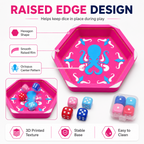 Pink Octopus Mahjong Dice Tray Set