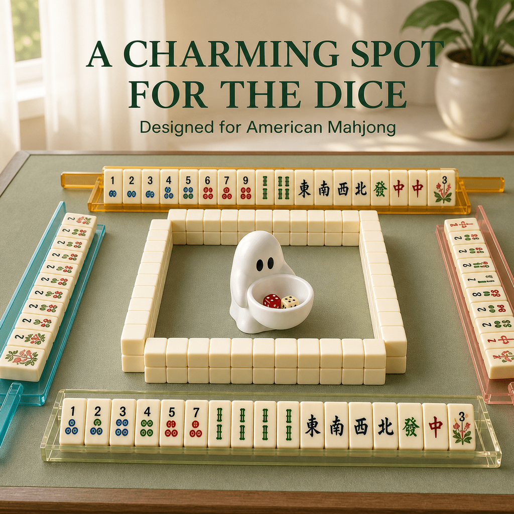 Cute Ghost Mahjong Dice Holder – American Mah Jongg Accessory
