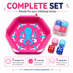 Pink Octopus Mahjong Dice Tray Set