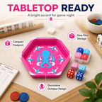 Pink Octopus Mahjong Dice Tray Set