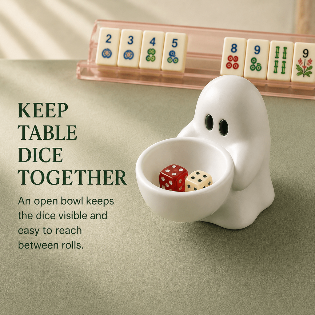 Cute Ghost Mahjong Dice Holder – American Mah Jongg Accessory