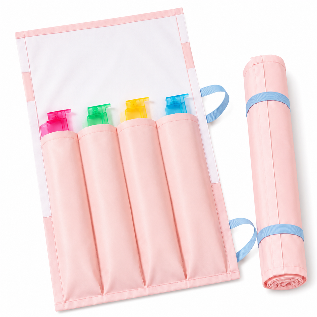 Mahjong Rack & Pusher Storage Bag | 4-Pocket Roll-Up Organizer