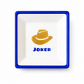 Cowboy Joker Mahjong Dice Tray – Blue & White Dice Holder