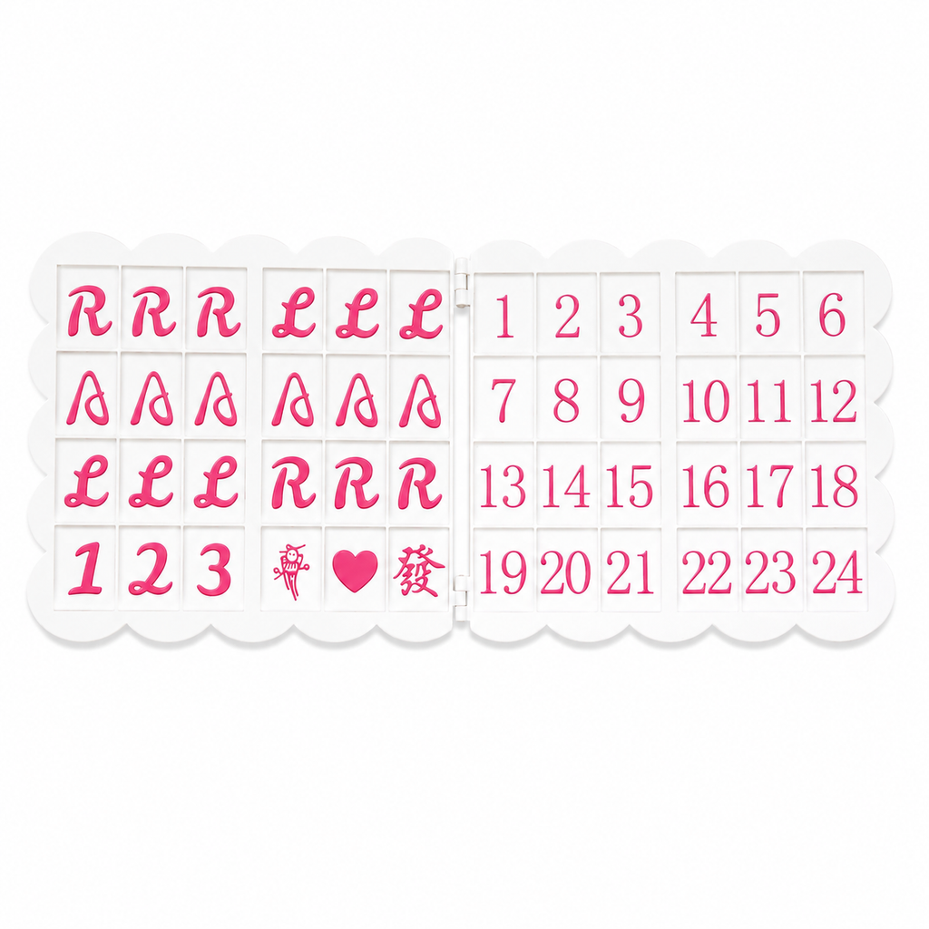 1pc Foldable American Mahjong Practice Board – Solo Charleston Trainer with 24 Numbered Slots
