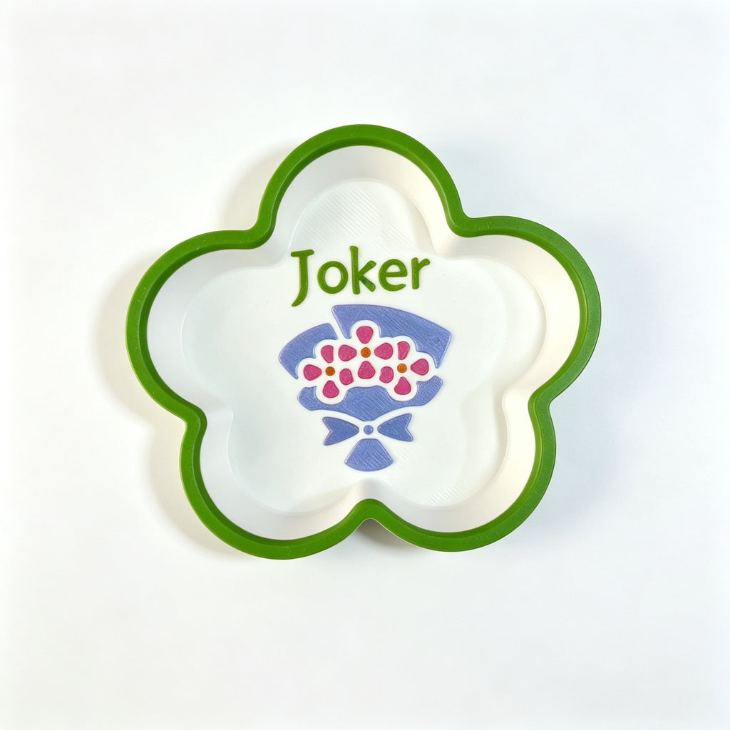 Flower American Mahjong Dice Tray | Floral Joker Dice Holder
