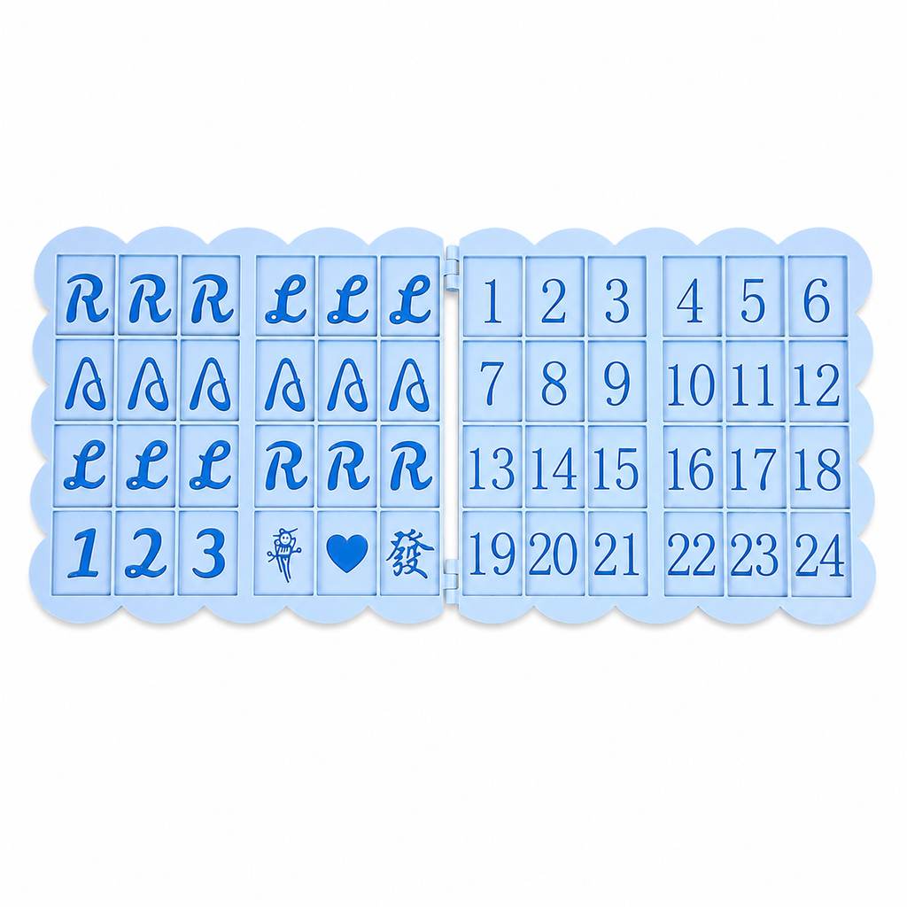 1pc Foldable American Mahjong Practice Board – Solo Charleston Trainer with 24 Numbered Slots