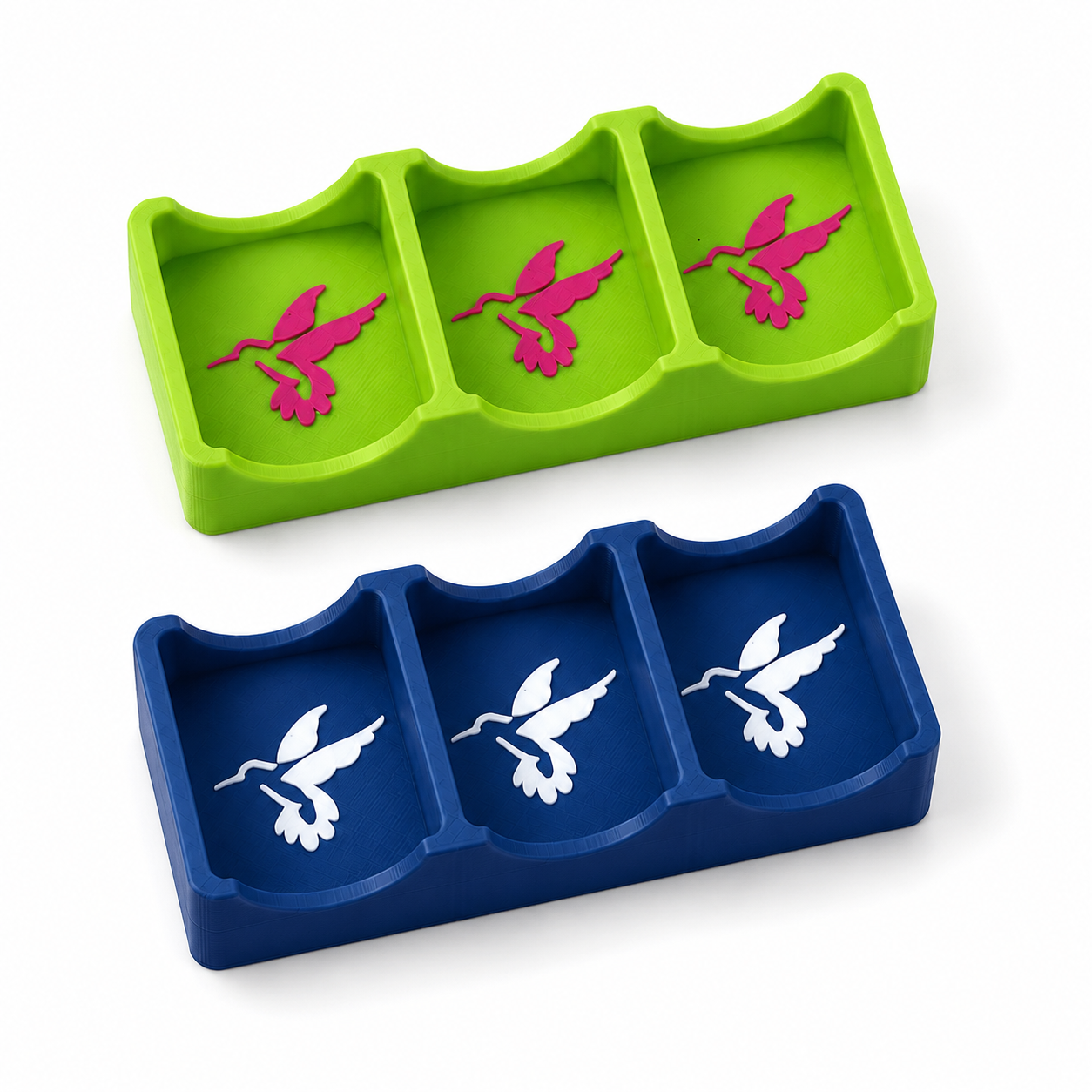 1PC American Mahjong Charleston Passing Tray, Hummingbird 3-Tile Organizer Holder