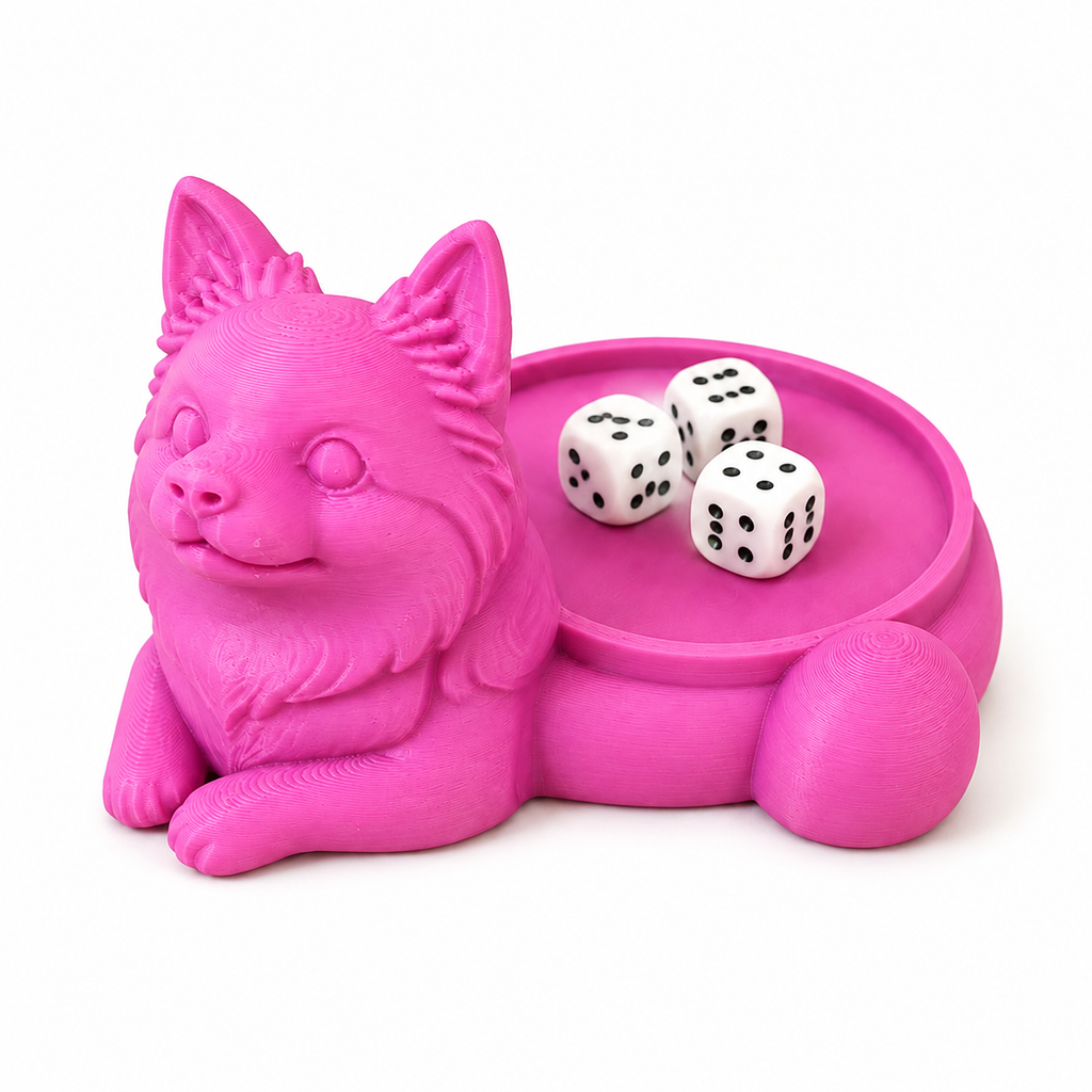 3D Printed Dog Mahjong Dice Tray – Cute Dice Holder & Game Night Accessory for Dog Lovers