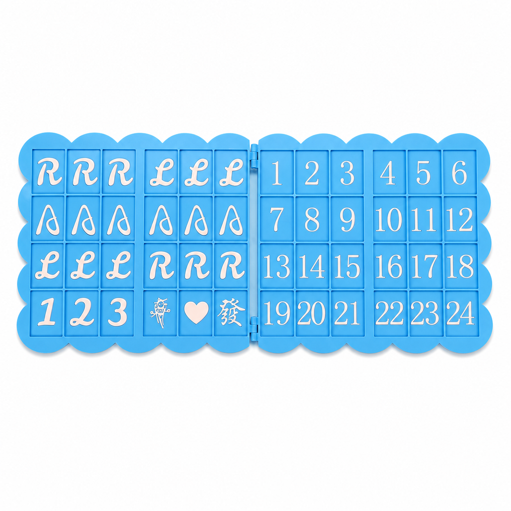1pc Foldable American Mahjong Practice Board – Solo Charleston Trainer with 24 Numbered Slots