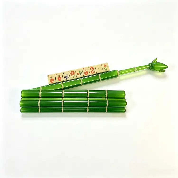 Bamboo-Inspired Mahjong Rack & Pusher Set – American Mahjong Tile Holders