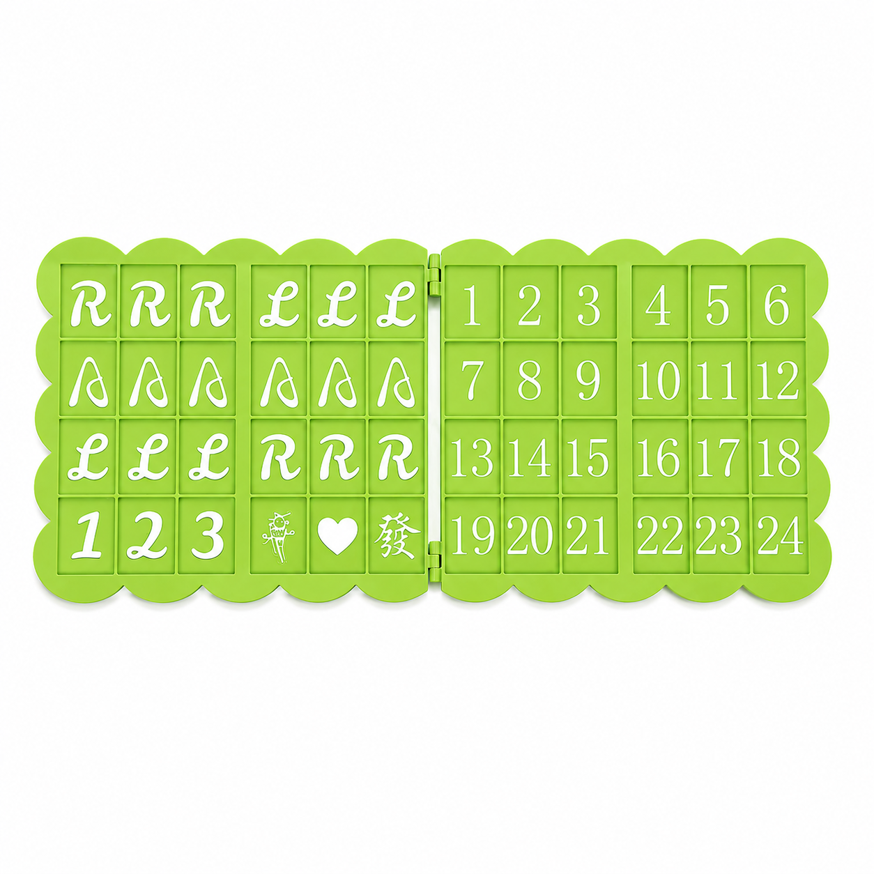 1pc Foldable American Mahjong Practice Board – Solo Charleston Trainer with 24 Numbered Slots