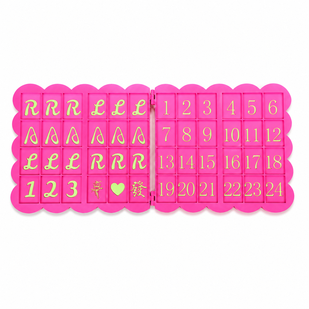1pc Foldable American Mahjong Practice Board – Solo Charleston Trainer with 24 Numbered Slots