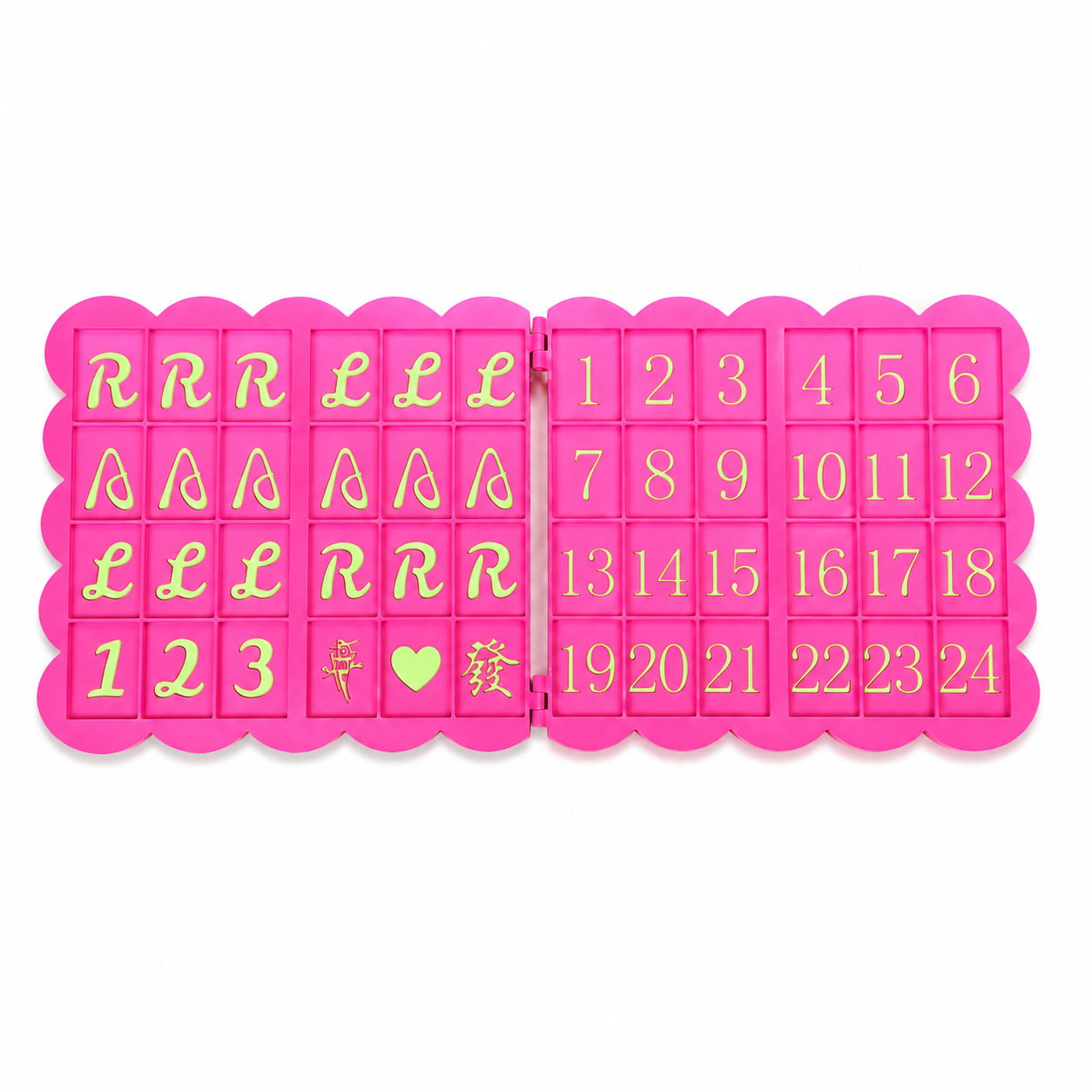 1pc Foldable American Mahjong Practice Board – Solo Charleston Trainer with 24 Numbered Slots