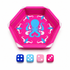 Pink Octopus Mahjong Dice Tray Set