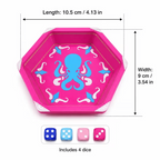 Pink Octopus Mahjong Dice Tray Set