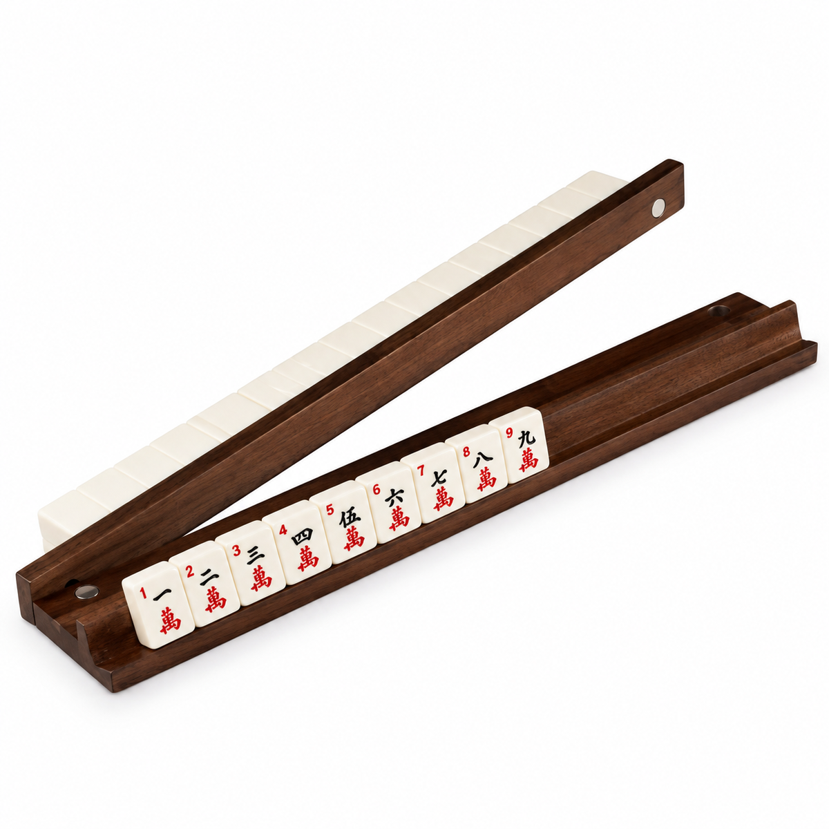 Opus Wooden Mahjong Rack & Magnetic Pusher — 19″