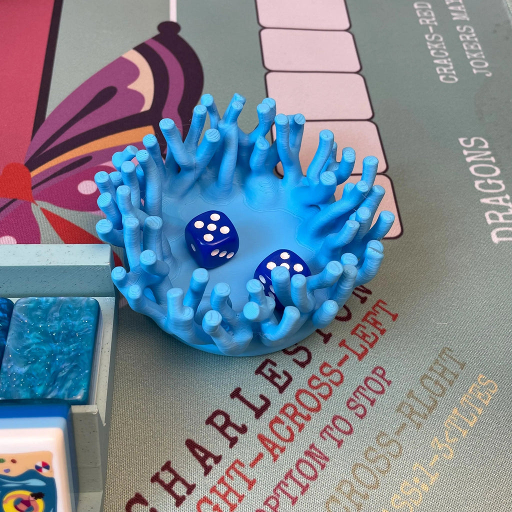 Coral Mahjong Dice Tray – Ocean-Inspired Dice Holder for American Mahjong