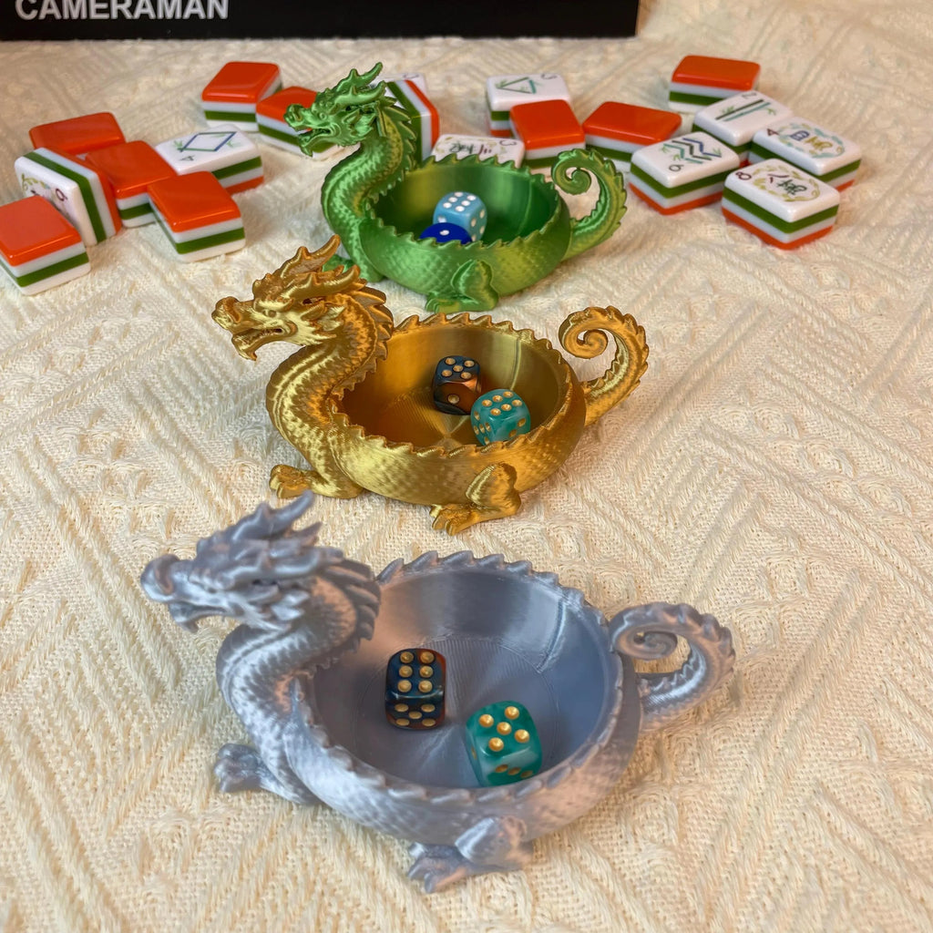 Dragon American Mahjong Dice Tray – 3D Printed Mahjong Accessory