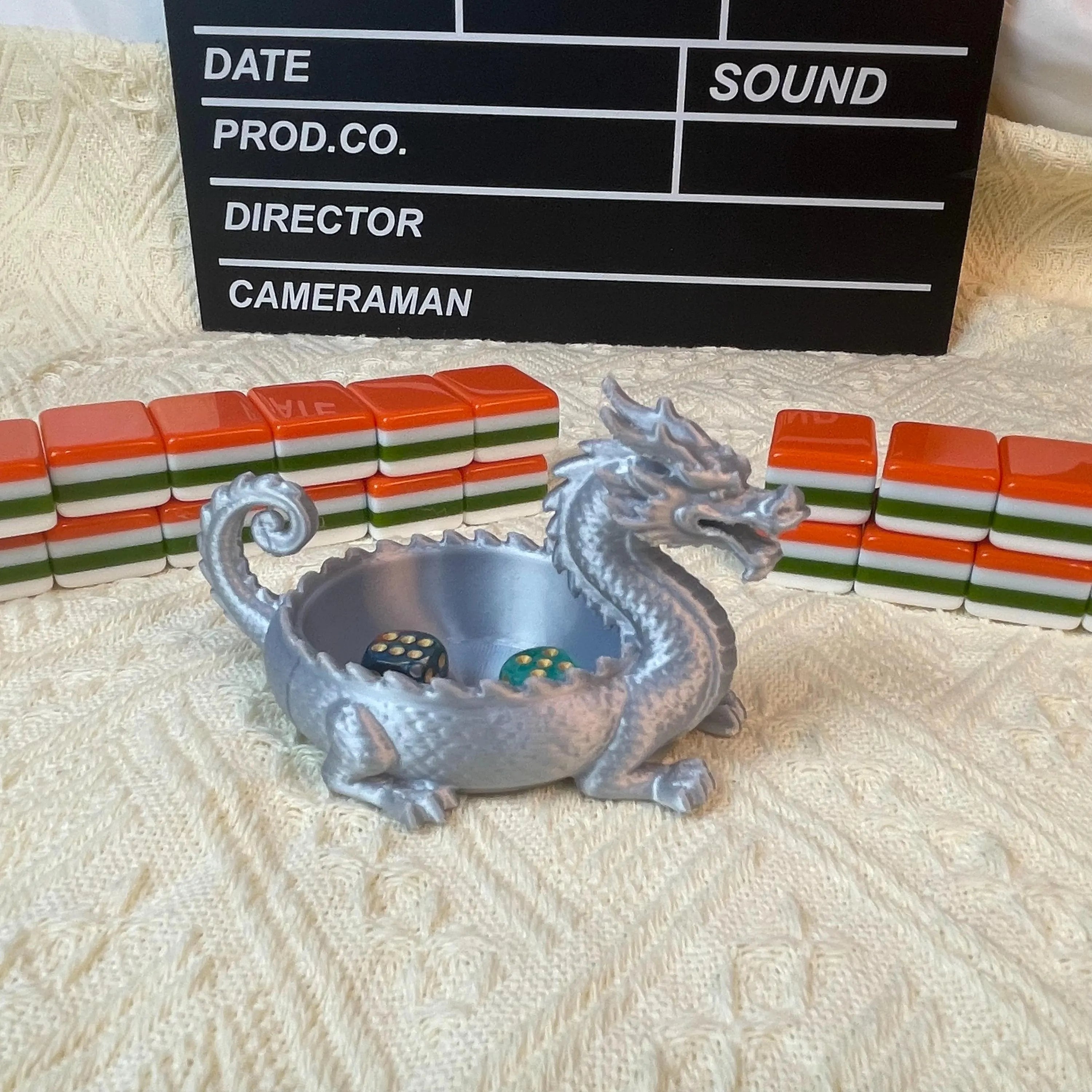 Dragon American Mahjong Dice Tray – 3D Printed Mahjong Accessory