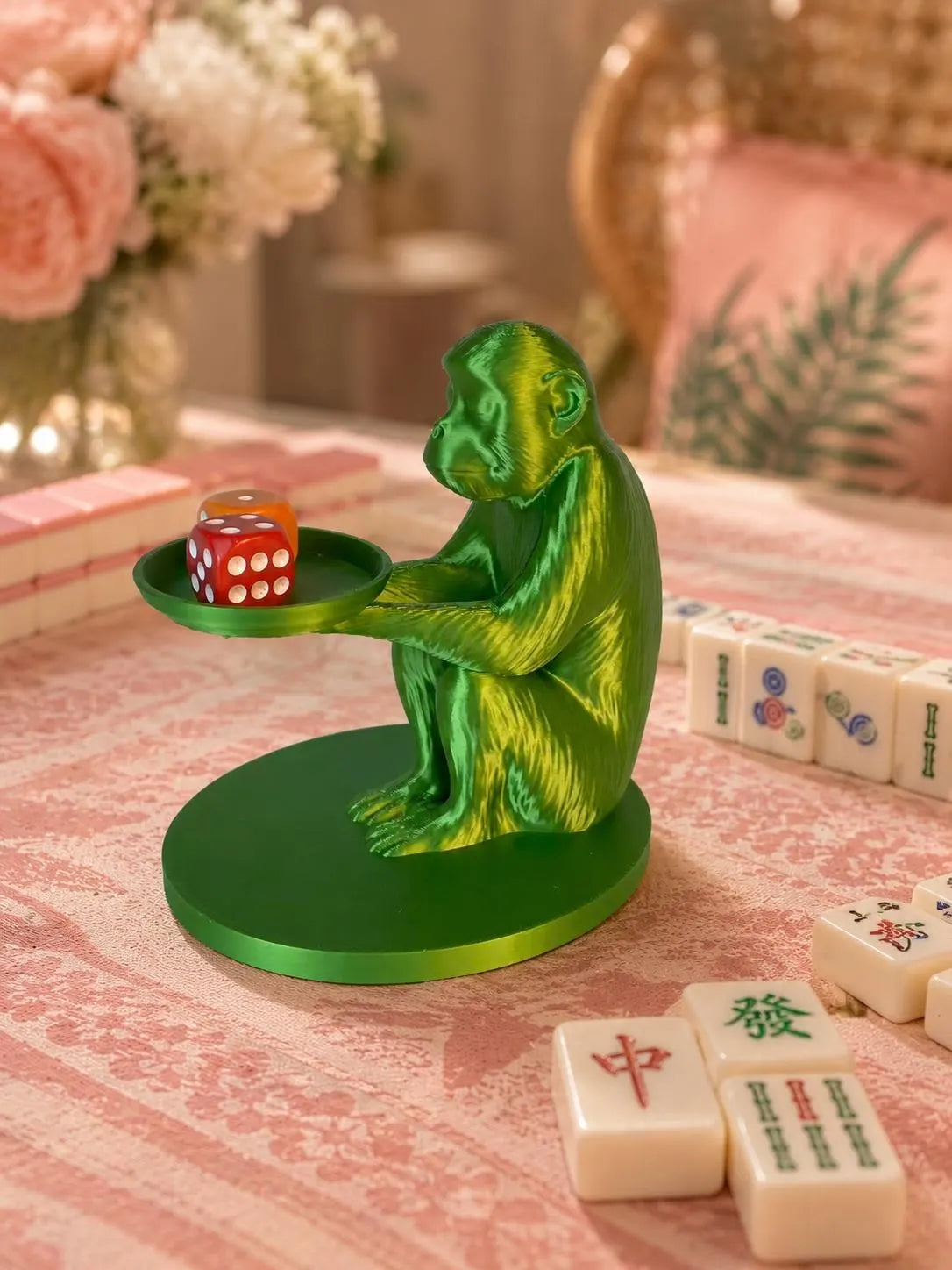 Monkey Mahjong Dice Tray | 3D-Printed Game Night Accessory