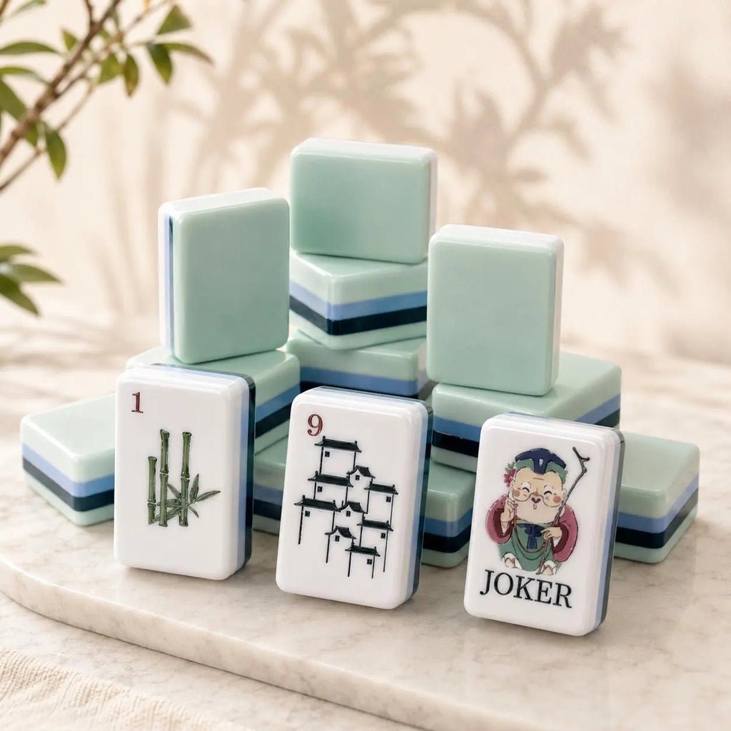 The Jade Legacy Collection – Engraved & Color-Filled Acrylic American Mahjong Tiles