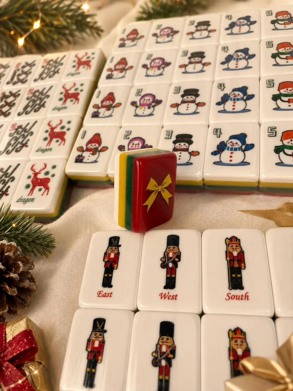 Christmas American Mahjong Set – Holiday Mahjong Tiles for Festive Game Night