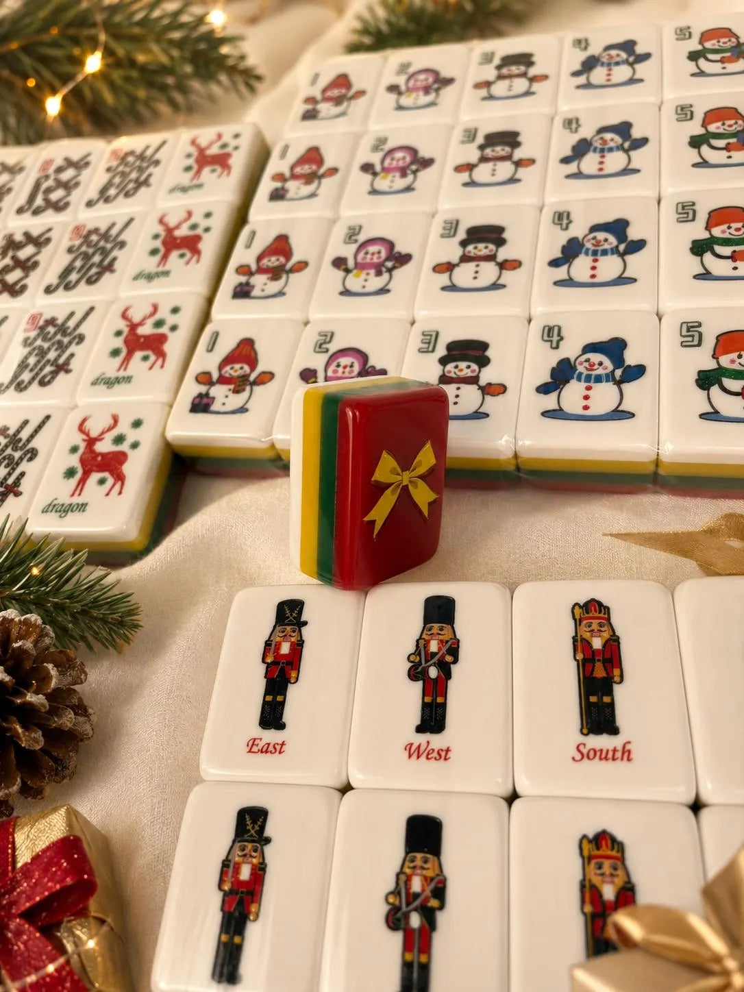 Christmas American Mahjong Set – Holiday Mahjong Tiles for Festive Game Night