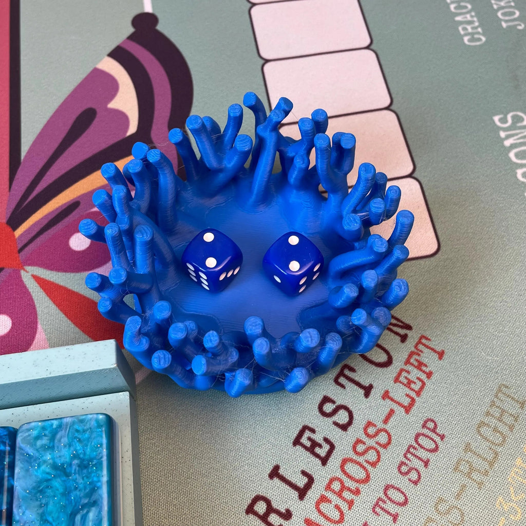 Coral Mahjong Dice Tray – Ocean-Inspired Dice Holder for American Mahjong