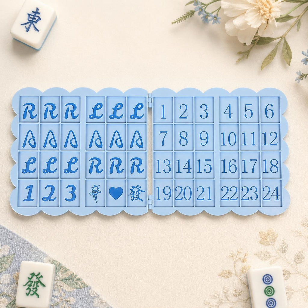 1pc Foldable American Mahjong Practice Board – Solo Charleston Trainer with 24 Numbered Slots