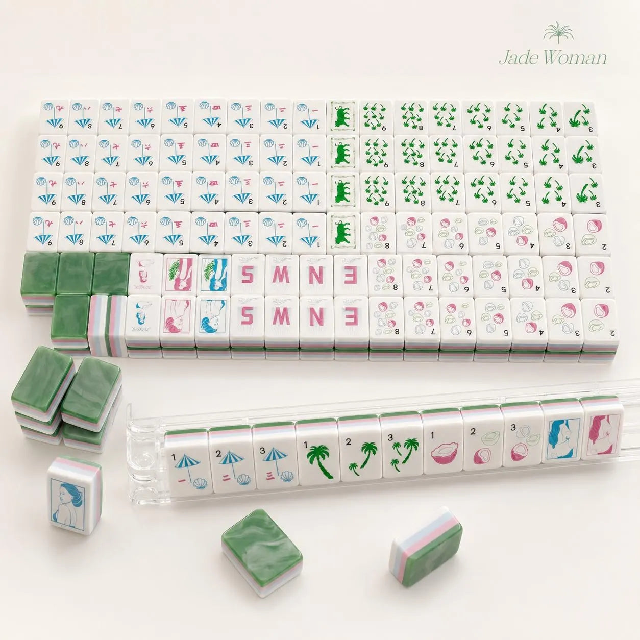 Jade Beauty American Mahjong Set – Jade-Inspired Coastal Designer Tiles