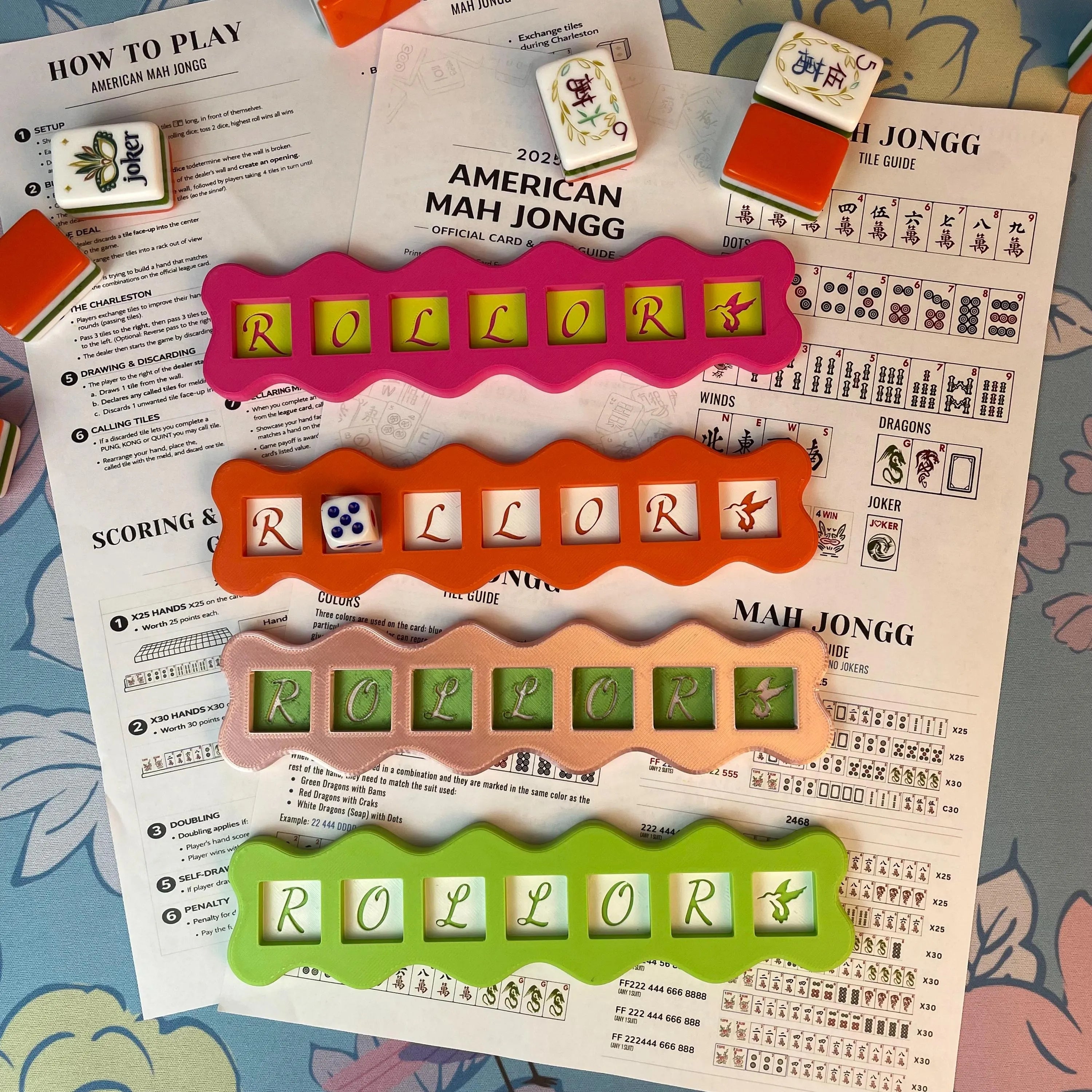 1pc American Mahjong Charleston Tracker – ROLLOR Passing Guide with Guide Book
