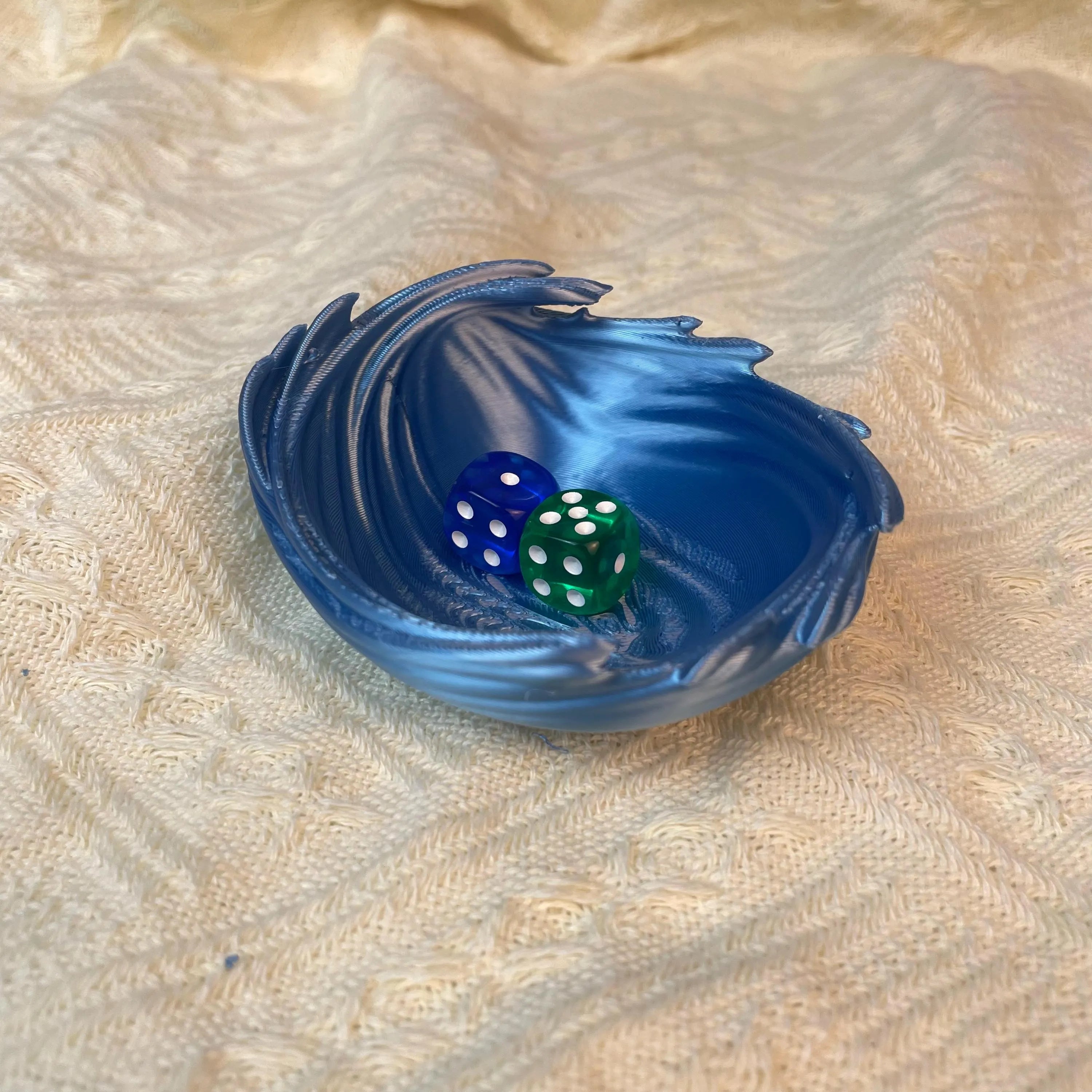Ocean Wave Dice Tray for American Mahjong, 3D Printed Decorative Mahjong Dice Holder, Game Night Accessory