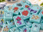 Aqua Blue Acrylic American Mahjong Set – 160 Floral Mahjong Tiles