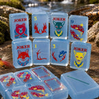 Wildlife American Mahjong Set – Translucent Blue Acrylic Nature Tiles