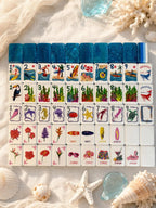 Ocean-Themed American Mahjong Set, Coastal Beach Mahjong Tiles for Game Night, Vacation & Mahjong Lovers