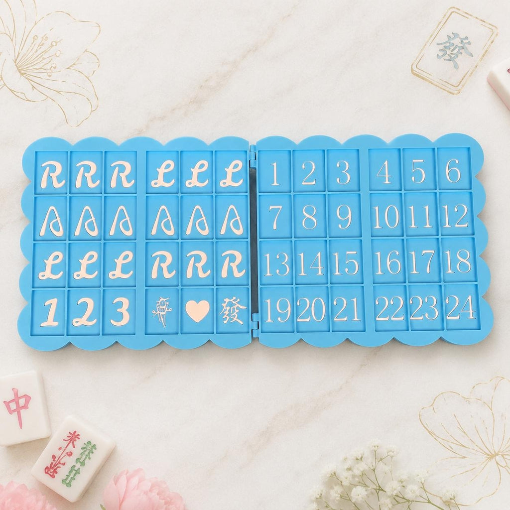 1pc Foldable American Mahjong Practice Board – Solo Charleston Trainer with 24 Numbered Slots
