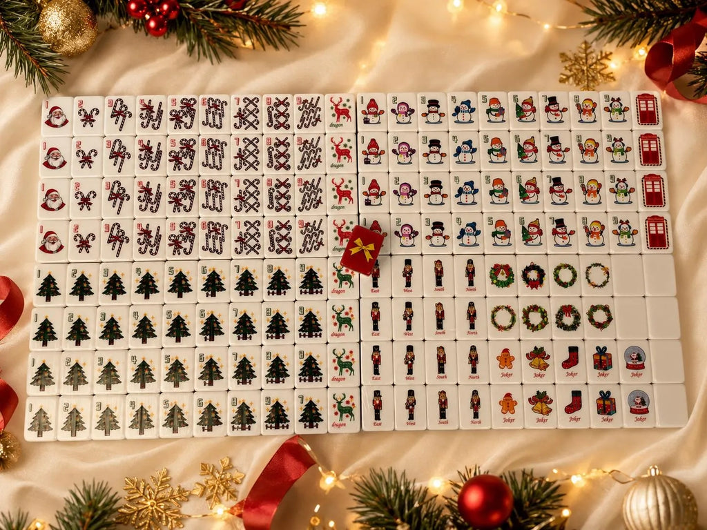 Christmas American Mahjong Set – Holiday Mahjong Tiles for Festive Game Night