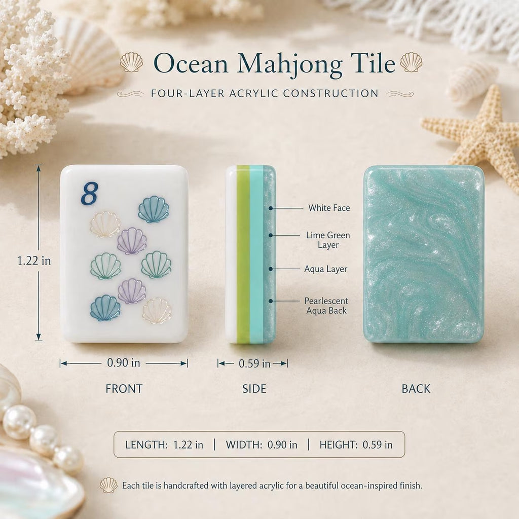 Ocean-Inspired American Mahjong Set | Layered Acrylic Mahjong Tiles